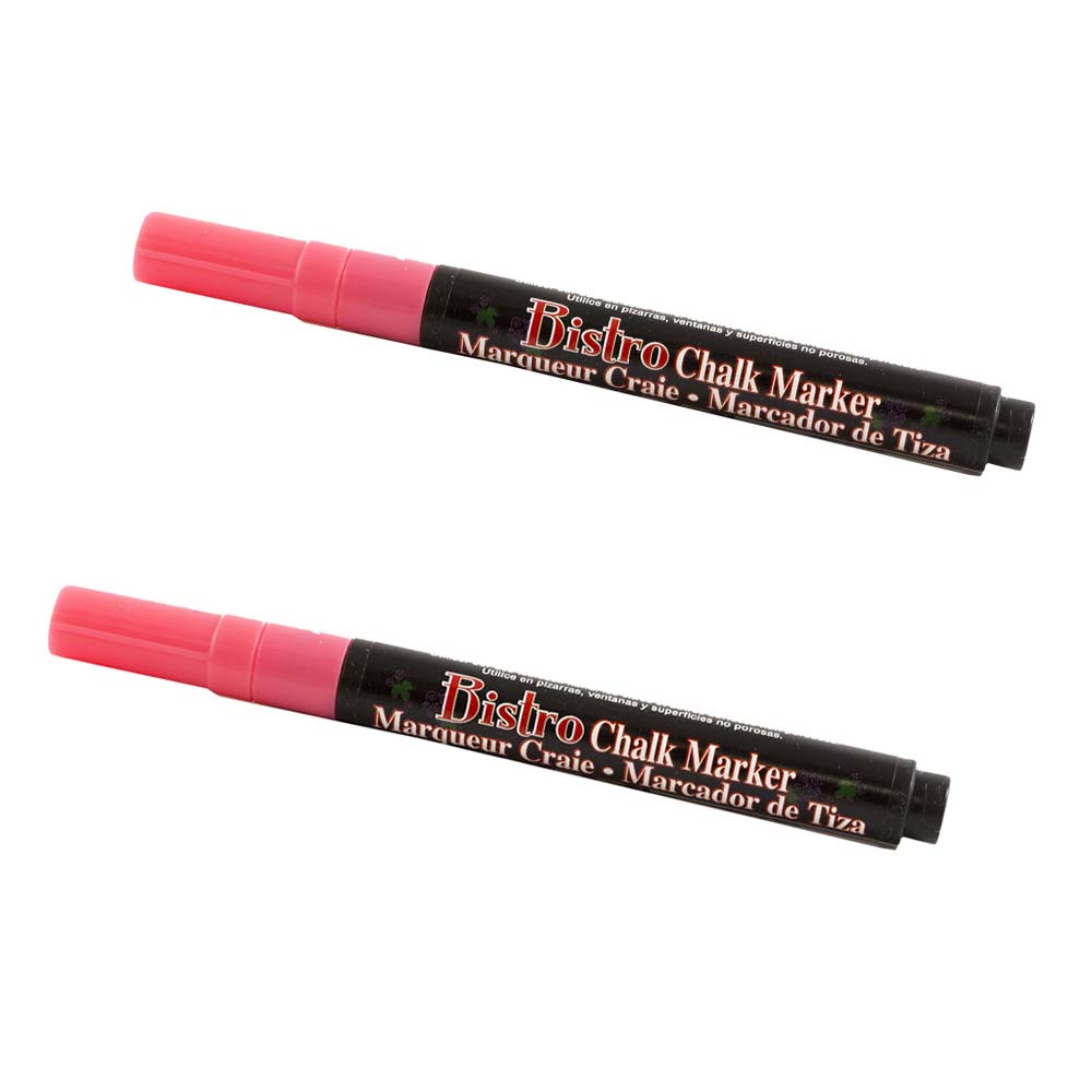 Marvy Uchida Fine Point Chalk Markers, Coral Pink, 2/Pack
